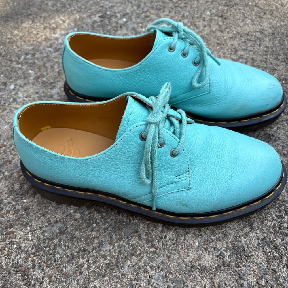 Dr. Martens 1461 Turquoise Smooth Leather Oxford Shoes Size 7 Men's